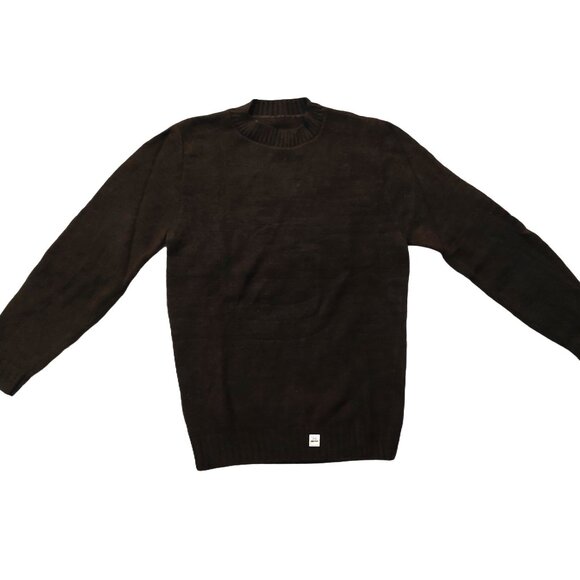 Dark Brown Vintage 1940s-1950s Crew Neck Long Sleeve Knit Sweater - Picture 3 of 8